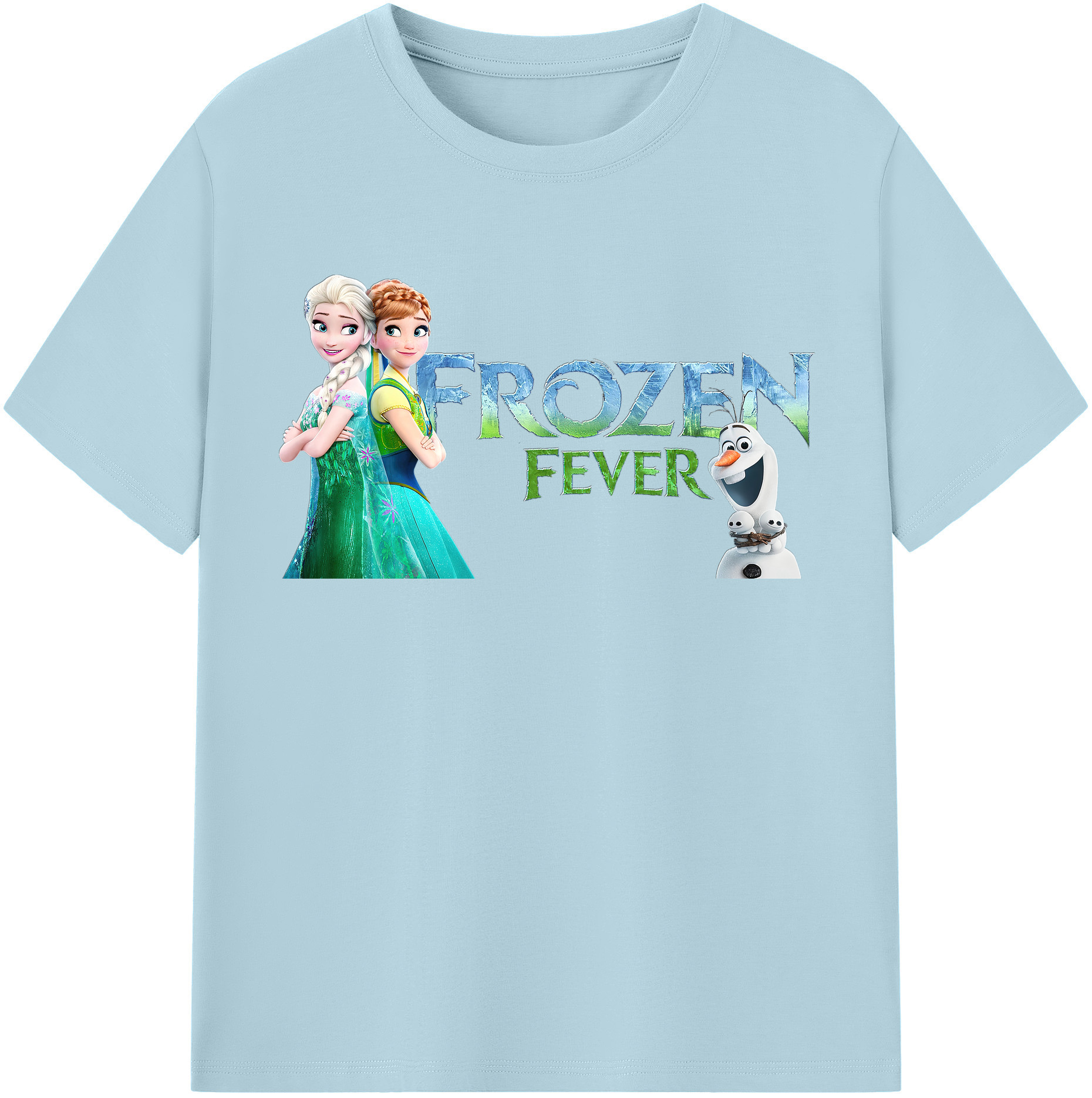 （画像用） アナと雪の女王 アンナ エルサ Frozen Anna Elsa 綿100％半袖Tシャツ（フロントプリント）